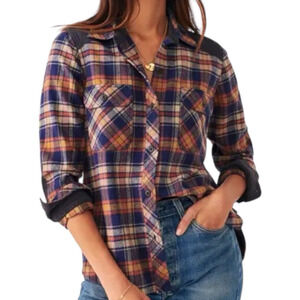 Faherty Multicolor Plaid Blouse